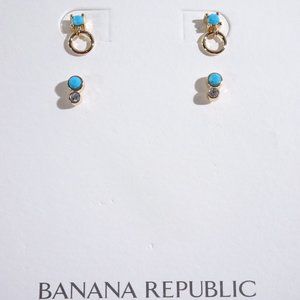 Banana republic Micro Fine Turq Stud earrings Set of 2 NWT 59.50
